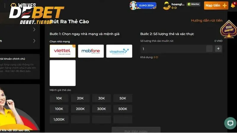 Truy cập Debet trên máy tính