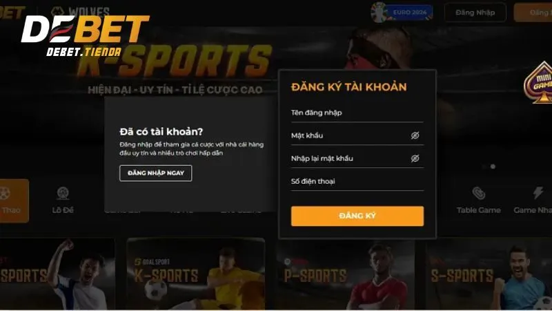 Chọn đăng ký và làm theo hướng dẫn